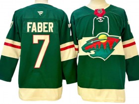 Minnesota Wild #7 Brock Faber Green Home 2024 Jersey