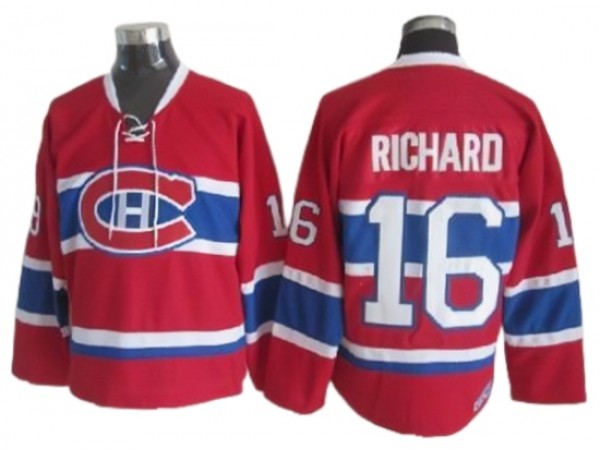 Montreal Canadiens #16 Henri Richard Red Vintage CCM Jersey