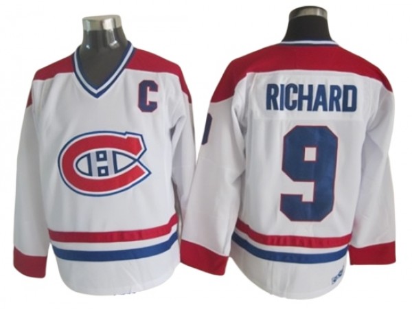 Montreal Canadiens #9 Maurice Richard Vintage CCM Jersey - Red/White