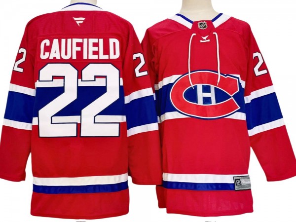 Montreal Canadiens #22 Cole Caufield Red Home 2024 Jersey