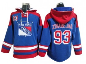 New York Rangers #93 Mika Zibanejad Blue Ageless Must-Have Lace-Up Pullover Hoodie