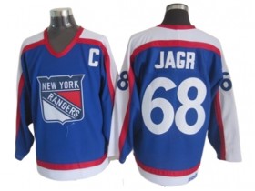 New York Rangers #68 Jaromir Jagr Blue 1977 Vintage CCM Jersey