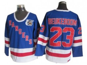 New York Rangers #23 Jeff Beukeboom Blue 75TH Vintage CCM Jersey