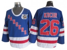 New York Rangers #26 Joey Kocur Blue 75TH Vintage CCM Jersey