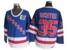 New York Rangers #35 Mike Richter Blue 75TH Vintage CCM Jersey