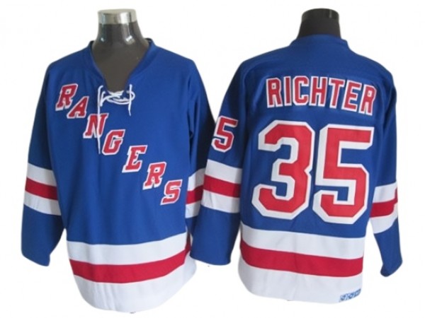 New York Rangers #35 Mike Richter Vintage CCM Jersey - Blue/White