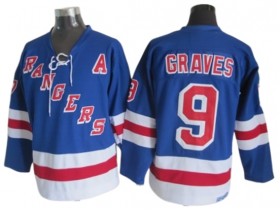 New York Rangers #9 Adam Graves Blue Vintage CCM Jersey