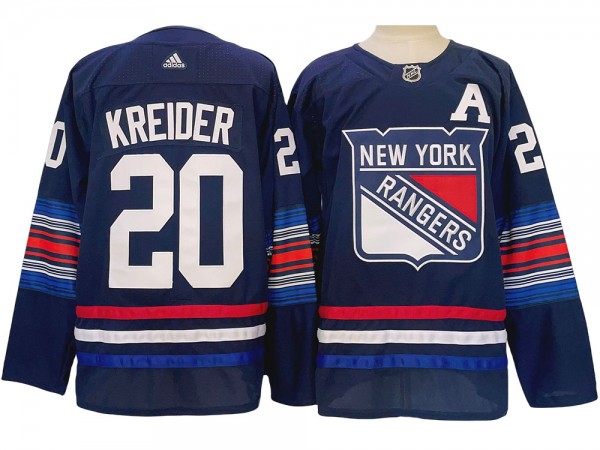 New York Rangers #20 Chris Kreider Navy Alternate Jersey