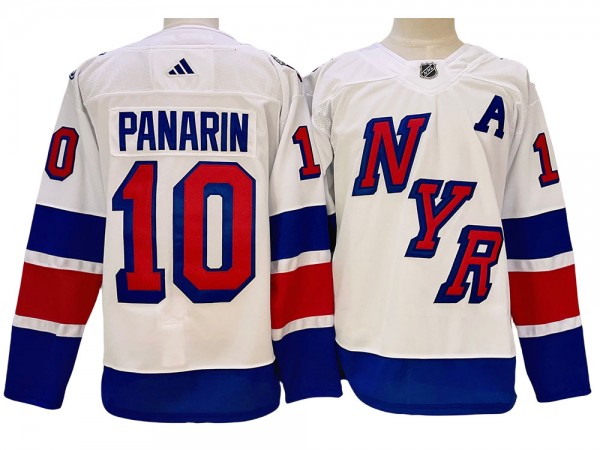 New York Rangers #10 Artemi Panarin White Stadium Jersey