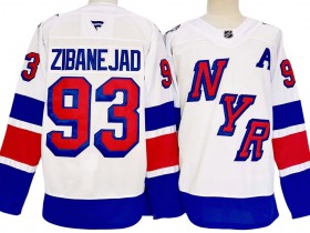 New York Rangers #93 Mika Zibanejad White 2024 Stadium Jersey