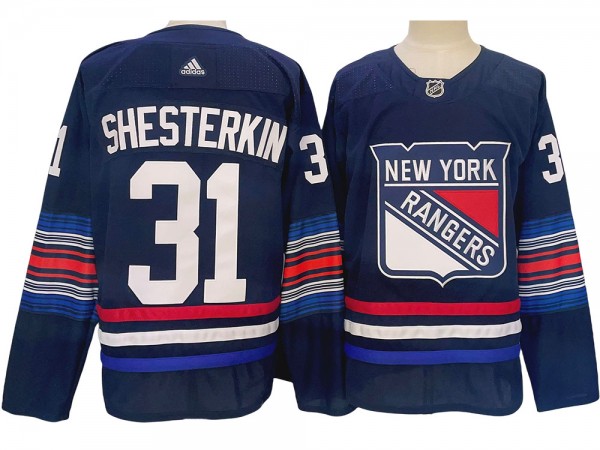 New York Rangers #31 Igor Shesterkin Navy Alternate Jersey