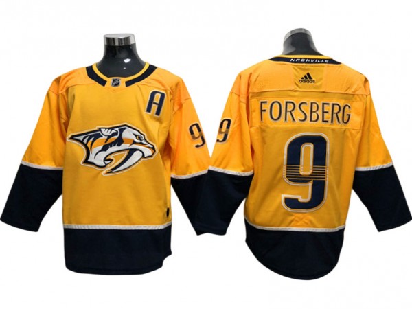 Nashville Predators #9 Filip Forsberg Gold Home Jersey