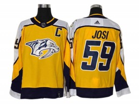 Nashville Predators #59 Roman Josi Yellow 2021 Retro Reverse Jersey