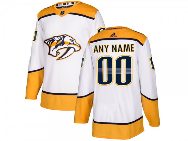 Custom Nashville Predators White Away Jersey