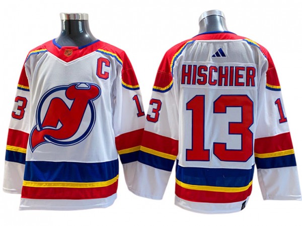 New Jersey Devils #13 Nico Hischier White Reverse Retro 2.0 Jersey