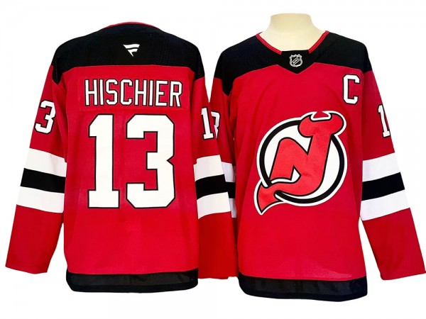 New Jersey Devils #13 Nico Hischier Red Home 2024 Jersey