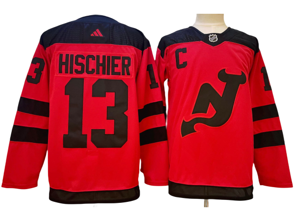 New Jersey Devils #13 Nico Hischier Red 2024 Stadium Series Jersey