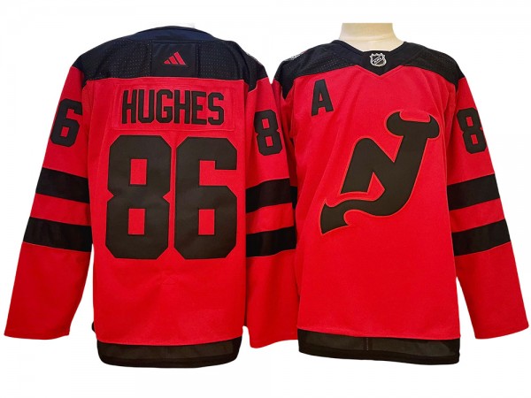 New Jersey Devils #86 Jack Hughes Red 2024 Stadium Series Jersey