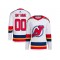 Custom New Jersey Devils White Reverse Retro 2.0 Jersey