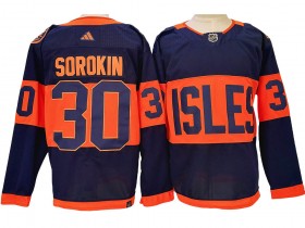 New York Islanders #30 Ilya Sorokin Navy 2024 NHL Stadium Jersey