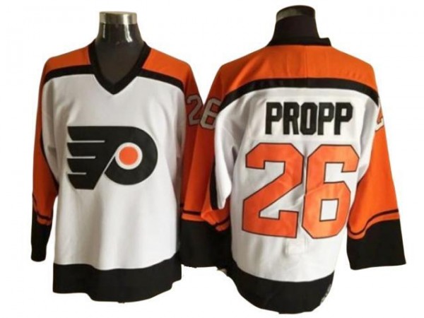 Philadelphia Flyers #26 Brian Propp Vintage CCM Jersey - Orange/White/Black