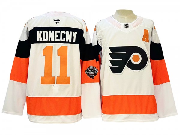 Philadelphia Flyers #11 Travis Konecny White Stadium Series 2024 Jersey