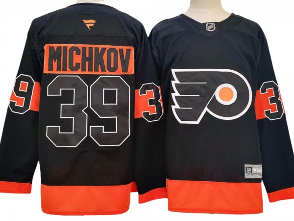 Philadelphia Flyers #39 Matvei Andreyevich Michkov Black Alternate 2024 Jersey