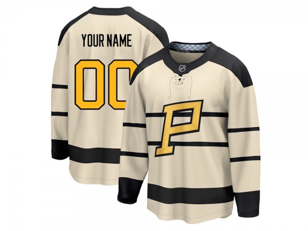 Custom Pittsburgh Penguins Cream 2023 Winter Classic Jersey