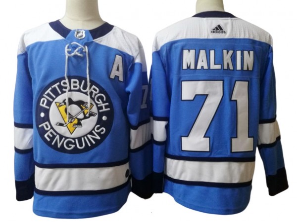 Pittsburgh Penguins #71 Evgeni Malkin Light Blue Jersey