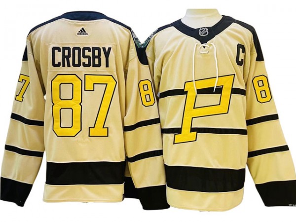 Pittsburgh Penguins #87 Sidney Crosby Cream 2023 Winter Classic Custom Jersey