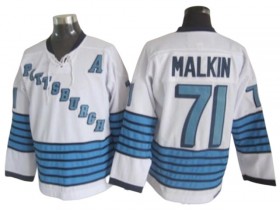 Pittsburgh Penguins #71 Evgeni Malkin 1967 Vintage CCM Jersey - White/Light Blue