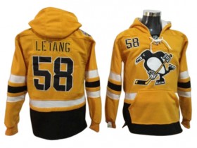 Pittsburgh Penguins #58 Kris Letang Yellow Hoodie 