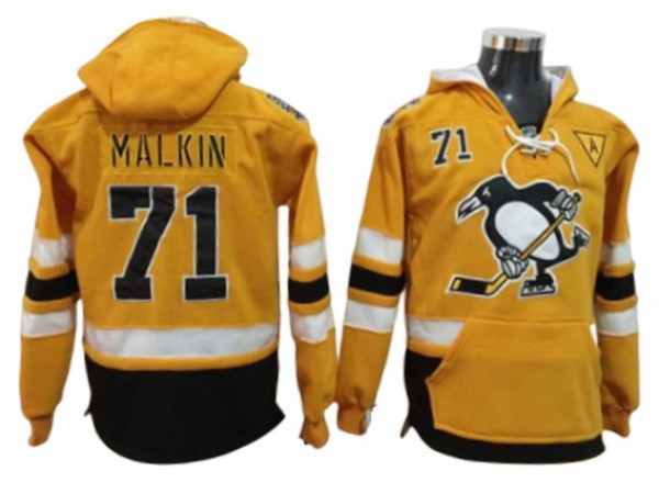 Pittsburgh Penguins #71 Evgeni Malkin Yellow Hoodie 