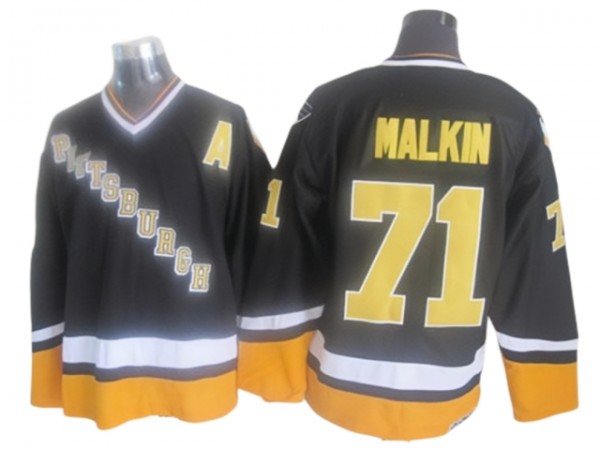 Pittsburgh Penguins #71 Evgeni Malkin 1996 Vintage CCM Jersey - Black/White