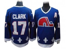 Quebec Nordiques #17 Wendel Clark Blue Vintage CCM Jersey