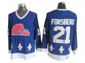 Quebec Nordiques #21 Peter Forsberg Blue Vintage CCM Jersey