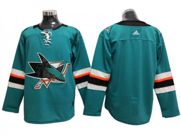 San Jose Sharks Blank Teal Home Jersey