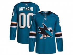 Custom San Jose Sharks Teal Home Jersey