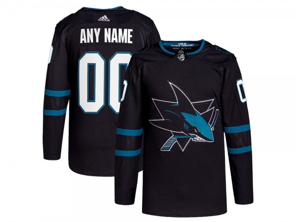 Custom San Jose Sharks Black Alternate Jersey