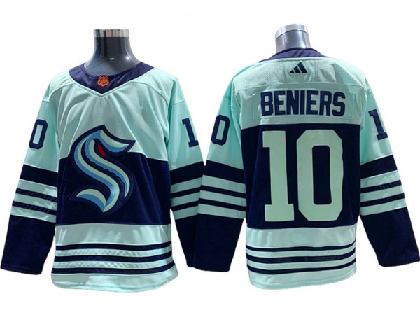 Seattle Kraken #10 Matty Beniers Teal Reverse Retro 2.0 Jersey