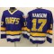 Slap Shot Charlestown Chiefs #17 Steve Hanson Blue Movie Hockey Jersey