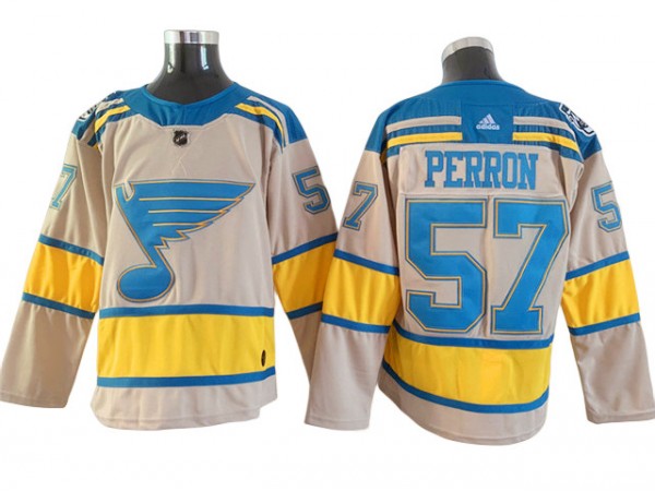 St. Louis Blues #57 David Perron Cream 2022 Winter Classic Jersey