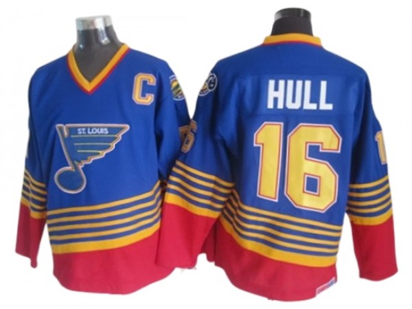 St. Louis Blues #16 Brett Hull 1995 Vintage CCM Jersey - Blue/White