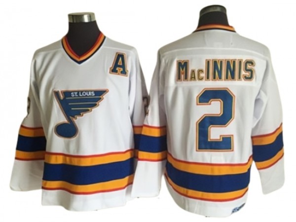 St. Louis Blues #2 Al MacInnis Vintage CCM Jersey - Blue/White