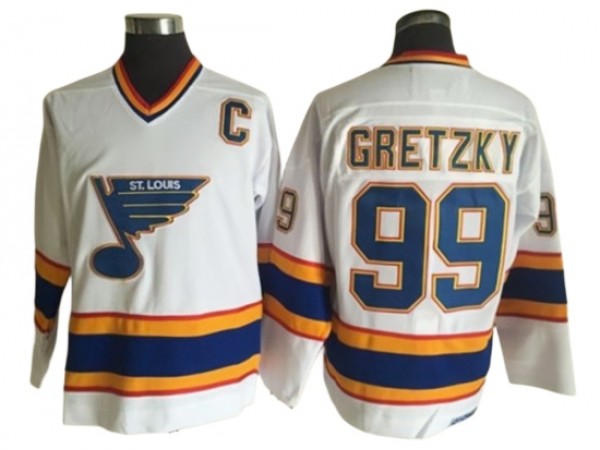 St. Louis Blues #99 Wayne Gretzky Vintage CCM Jersey - Blue/White