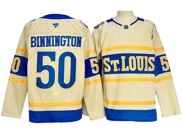 St. Louis Blues #50 Jordan Binnington Cream 2025 Winter Classic Jersey St. Louis Blues #50 Jordan Binnington Cream 2025 Winter Classic Jersey