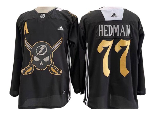 Tampa Bay Lightning #77 Victor Hedman Black 2022 Gasparilla Jersey