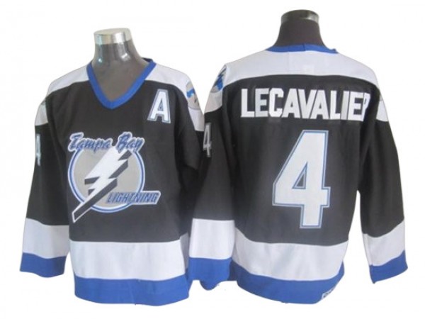 Tampa Bay Lightning #4 Vincent Lecavalier Vintage CCM Jersey - Black/White