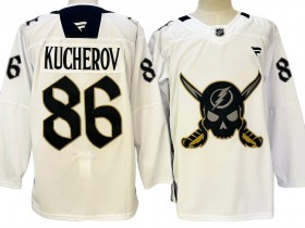 Tampa Bay Lightning #86 Nikita Kucherov White Gasparilla 2024 Jersey