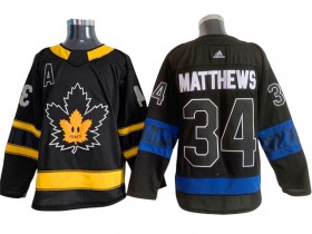 Toronto Maple Leafs #34 Auston Matthews Black Alternate Reversible Jersey